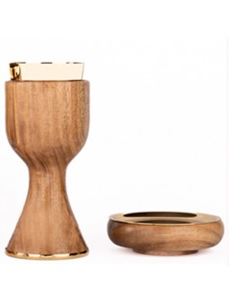 Calice e Patena in legno di Acacia  