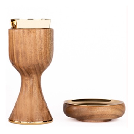 Calice e Patena in legno di Acacia  
